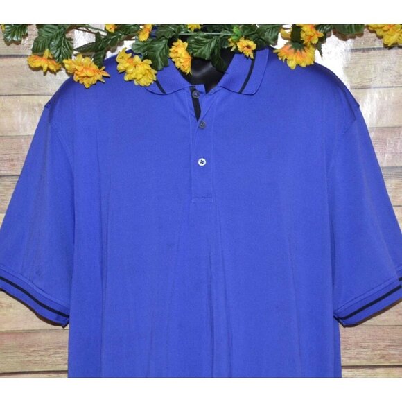 IZOD X-Treme Function Golf Men's Size XXL Blue Pullover Polo Shirt 1/4 Button Up - Picture 2 of 8
